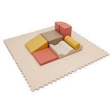 Cargar imagen en el visor de la galería, Alfombra Infantil Puzzle de Foam 180x180cm - Marrón Beige