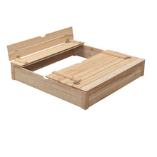 Cargar imagen en el visor de la galería, Arenero infantil con tapas y bancos - Robert Grande Natural 150 x 120