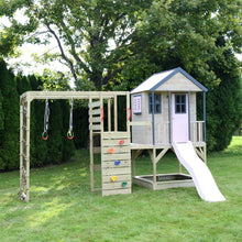 Cargar imagen en el visor de la galería, Parque Infantil de Madera Adventure Cottage con Plataforma, Tobogán y Gimnasio