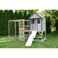 Cargar imagen en el visor de la galería, Parque Infantil de Madera Adventure Cottage con Plataforma, Tobogán y Gimnasio