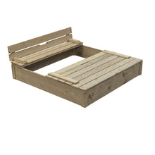 Load image into Gallery viewer, Children's sandbox with lid and benches - Robert 120 x 120