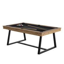 Load image into Gallery viewer, Mesa de billar de roble con estructura de metal negro