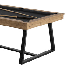 Cargar imagen en el visor de la galería, Mesa de billar con roble y tela gris