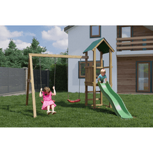 Load image into Gallery viewer, Lucas playset with tower, slide and two swings