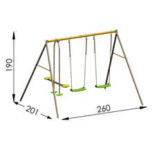 Load image into Gallery viewer, Triple garden swing with rocker Brioso