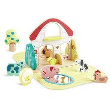 Carregar imatge al visor de la galeria, Granja Portàtil amb Animals de Fusta
