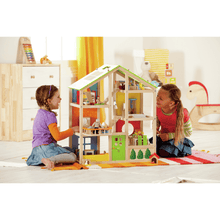 Cargar imagen en el visor de la galería, Gran Casa de Muñecas de Madera con Muebles Interactiva