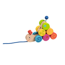 Carregar imatge al visor de la galeria, Joguina d'arrossegament de fusta Cuc amb rodes Goki