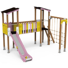 Carregar imatge al visor de la galeria, Parc Infantil dues torres i xarxa d'escalada Granja 6 - Ús públic