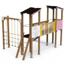Carregar imatge al visor de la galeria, Parc Infantil dues torres i xarxa d'escalada Granja 6 - Ús públic