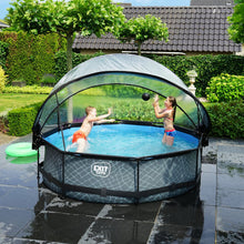 Load image into Gallery viewer, EXIT Stone Pool 305x76 with Filter Pump and Dome - Gray