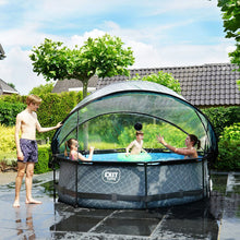 Load image into Gallery viewer, EXIT Stone Pool 305x76 with Filter Pump and Dome - Gray