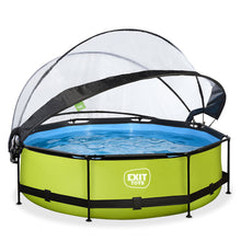 Cargar imagen en el visor de la galería, Piscina EXIT Lime 305x76 con bomba de filtro y cúpula - Verde