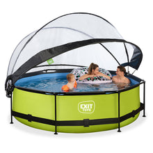 Cargar imagen en el visor de la galería, Piscina EXIT Lime 305x76 con bomba de filtro y cúpula - Verde