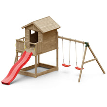 Load image into Gallery viewer, parque infantil con casita y tobogan