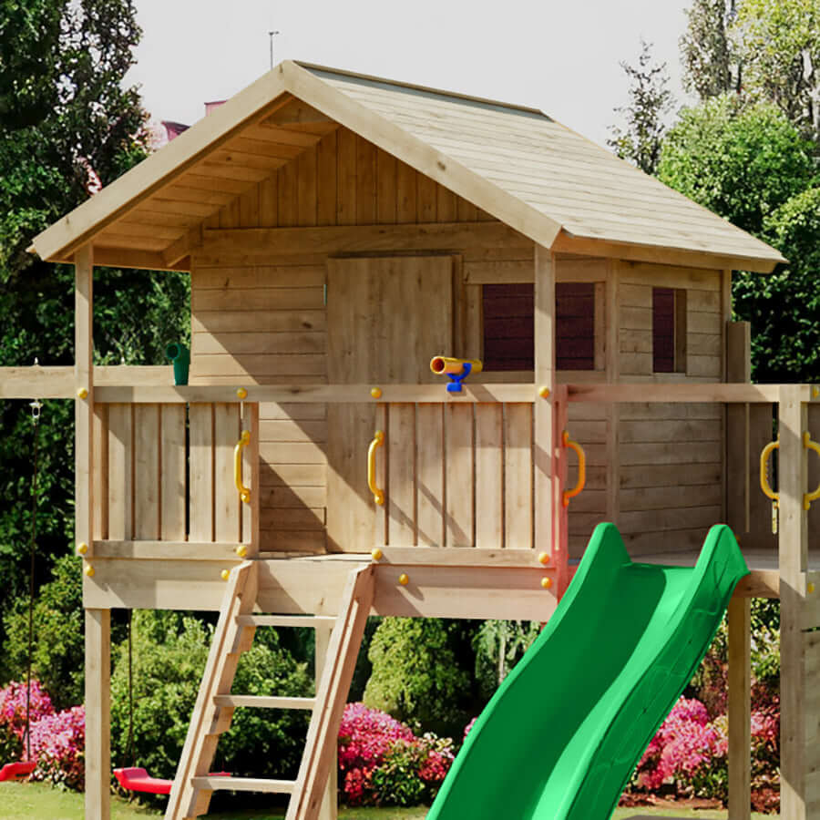 De Madera Casa De Juegos Con Resbaladilla Resbaladilla Casas De