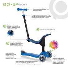 Load image into Gallery viewer, Go Up Sporty 3-in-1 Scooter with Seat - Blue