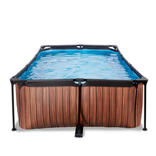 Load image into Gallery viewer, Exit Wood Pool 220x150x65 with Filter Pump - Brown