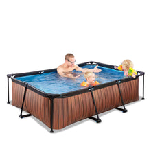 Load image into Gallery viewer, Exit Wood Pool 220x150x65 with Filter Pump - Brown