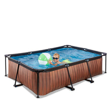 Load image into Gallery viewer, Exit Wood Pool 220x150x65 with Filter Pump - Brown