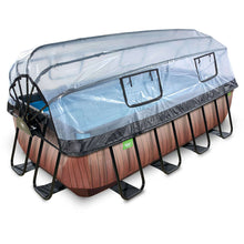 Carregar imatge al visor de la galeria, Piscina Exit Wood 400x200x100 amb filtre de sorra, escala i cúpula - marró