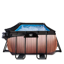 Carregar imatge al visor de la galeria, Piscina Exit Wood 400x200x100 amb filtre de sorra, escala i cúpula - marró