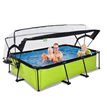 Carregar imatge al visor de la galeria, Piscina EXIT Lime 220x150x65 amb bomba de filtre i coberta - verd