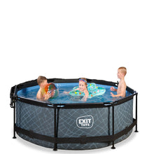 Cargar imagen en el visor de la galería, Piscina EXIT Stone 244x76 con bomba de filtro y toldo - gris