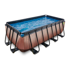 Load image into Gallery viewer, EXIT Wood Pool 400x200x122 with sand filter and ladder - brown