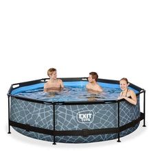Cargar imagen en el visor de la galería, Piscina Exit Stone 300x76 con bomba de filtro - Gris