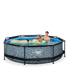 Cargar imagen en el visor de la galería, Piscina Exit Stone 300x76 con bomba de filtro - Gris
