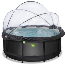 Cargar imagen en el visor de la galería, Piscina EXIT Black 360x122 con filtro de arena, cúpula y escalera - negro
