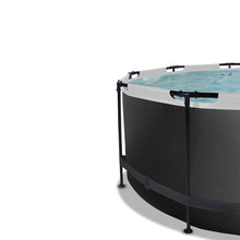 Cargar imagen en el visor de la galería, Piscina EXIT Black 360x122 con filtro de arena, cúpula y escalera - negro