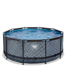 Carregar imatge al visor de la galeria, Piscina EXIT Stone 360x122 amb filtre i escala - gris
