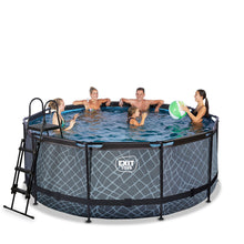 Load image into Gallery viewer, EXIT Stone 360x122 pool with sand filter and ladder - gray