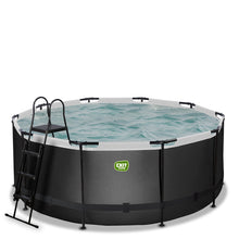 Load image into Gallery viewer, EXIT Black 360x122 pool with sand filter and ladder - black