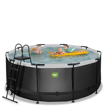 Load image into Gallery viewer, EXIT Black 360x122 pool with sand filter and ladder - black