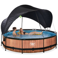 Load image into Gallery viewer, EXIT Wood 360x76 pool with filter pump and awning - brown