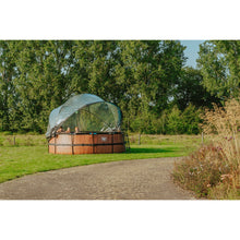 Load image into Gallery viewer, EXIT Black 427X122 pool with sand filter, dome and ladder - black