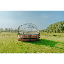 Load image into Gallery viewer, EXIT Black 427X122 pool with sand filter, dome and ladder - black