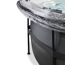 Load image into Gallery viewer, EXIT Black 427X122 pool with sand filter, dome and ladder - black