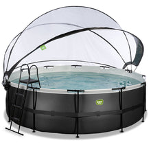 Load image into Gallery viewer, EXIT Black pool 450x122 with sand filter, dome and ladder - black