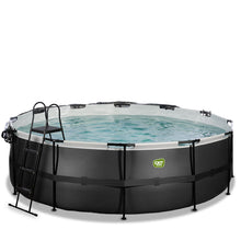 Load image into Gallery viewer, EXIT Black pool 450x122 with sand filter, dome and ladder - black