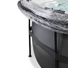 Load image into Gallery viewer, EXIT Black pool 450x122 with sand filter, dome and ladder - black