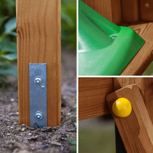 Cargar imagen en el visor de la galería, Tobogán Tip Top color Teca con rocódromo y escalera