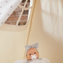 Load image into Gallery viewer, Beige children's tipi STARS white
