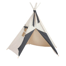 Load image into Gallery viewer, Beige children's tipi STARS gray