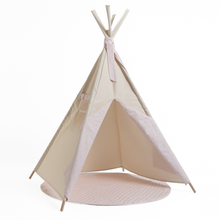 Load image into Gallery viewer, Beige children's tipi STARS pink