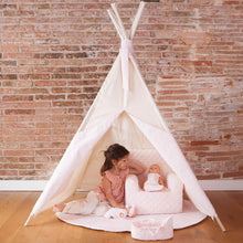 Load image into Gallery viewer, Beige children's tipi STARS pink