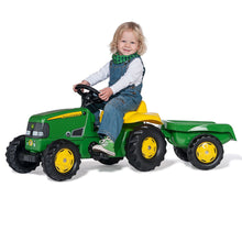 Load image into Gallery viewer, John Deere pedal tractor with trailer